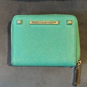 Rebecca Minkoff aqua Ava zip wallet